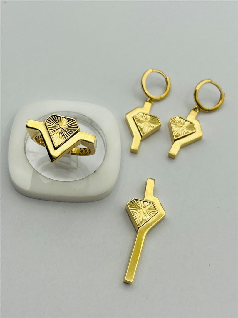 نیم ست طلا 18عیار تراش