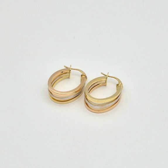 گوشواره حلقه ای سه لاین - 2480