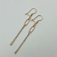 گوشواره طلا 18عیار هرمس دو رنگ - 133042