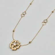 گردنبند نگین دار گل - 2862