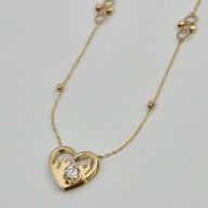 گردنبند نگین دار قلب - 2886