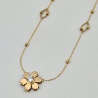 گردنبند نگین دار گل - 2898