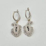 گوشواره نگین دار سفید - 3013