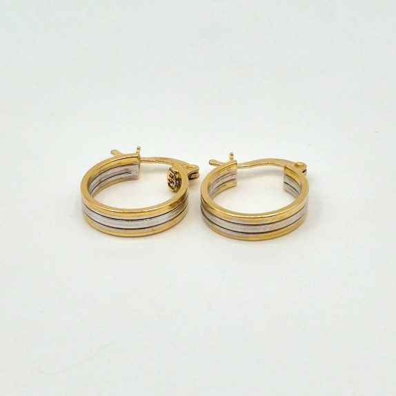 گوشواره حلقه ای دو رنگ - 3040