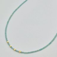 گردنبند آمازونیت مهره مکعب - 3222