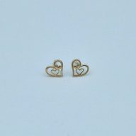 گوشواره میخی طرح قلب - 3358