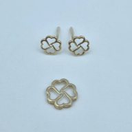 ست گوشواره و پلاک مینیمال طرح گل - 3377 - 3378