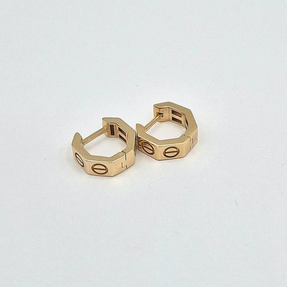 گوشواره حلقه ای کارتیر لاو رز گلد - 3394