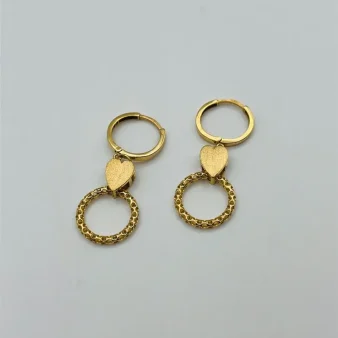 گوشواره حلقه ای قلب - 1041