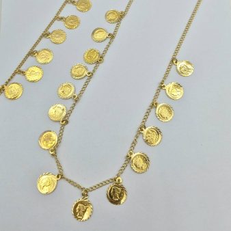 ست گردنبند و دستبند سکه ای - 4835 - 4836