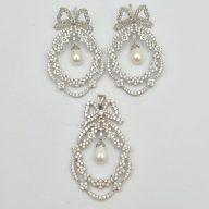 ست پلاک و گوشواره طرح جواهر - 3312 - 5610