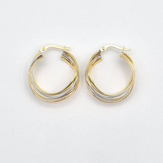 گوشواره حلقه ای سه رنگ - 5025