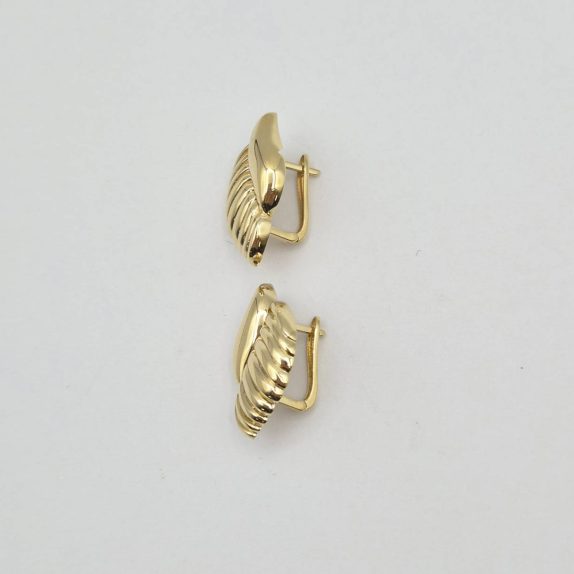 گوشواره پفکی صدف طلایی - 5574
