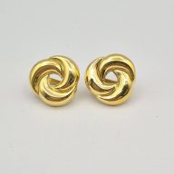 گوشواره پفکی دایره طلایی - 5575