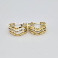 گوشواره حلقه ای سه لاین - 5679
