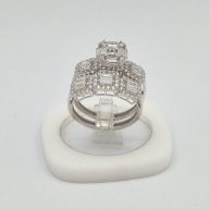 انگشتر نگین دار حلقه و پشت حلقه - 5714 - 5715