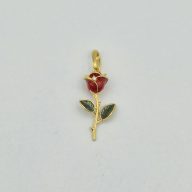ست گوشواره و پلاک گل رز - 5773 - 5778