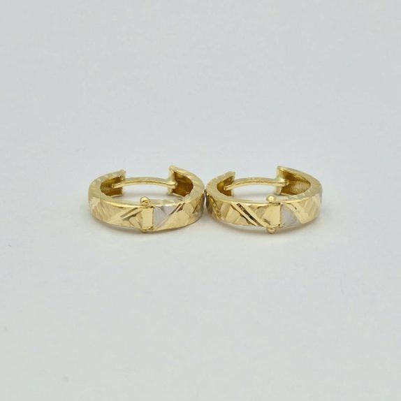 گوشواره حلقه ای تراش دو رنگ - 6133