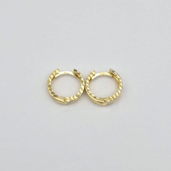 گوشواره حلقه ای تراش دو رنگ - 6133