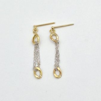 گوشواره میخی هرمس دو رنگ - 4990