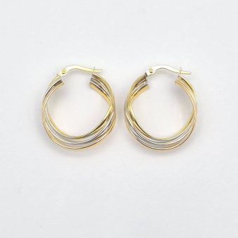 گوشواره حلقه ای سه رنگ - 5025