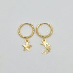 گوشواره حلقه ای ماه و ستاره - 5499