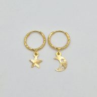 گوشواره حلقه ای ماه و ستاره - 5499