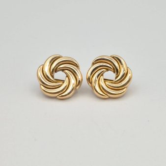 گوشواره پفکی پیچ رزگلد - 5563