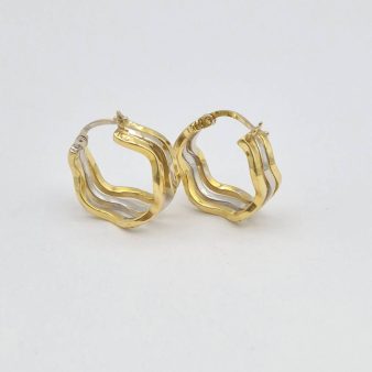 گوشواره حلقه ای سه لاین - 5679