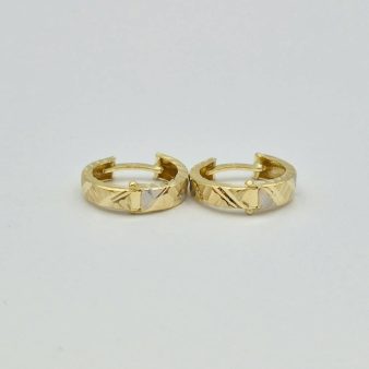 گوشواره حلقه ای تراش دو رنگ - 6133